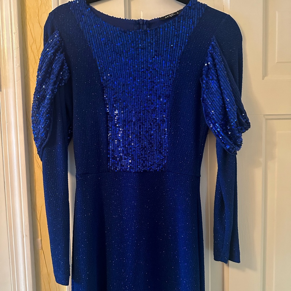 Sparkly royal blue body-con maxi dress
